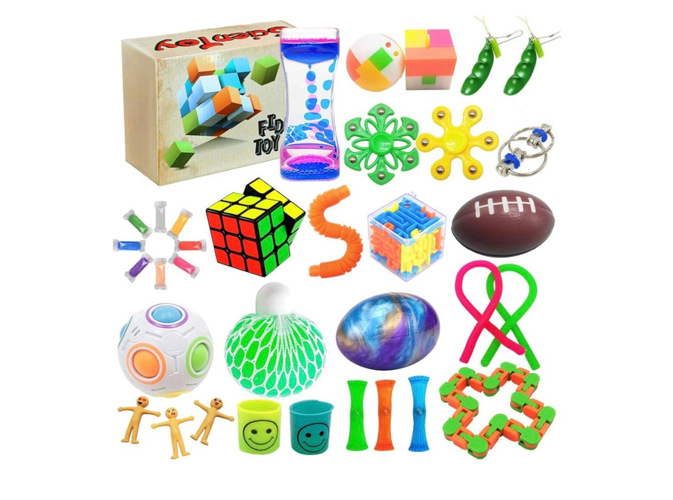 Fidget Toy Set, 35 Pcs Sensory Toy for ADD, OCD, Autistic Children, Adults, Anxiety Autism to Stress Relief and Anti Anxiety with Motion Timer, Perfect for Classroom Reward with Gift Box